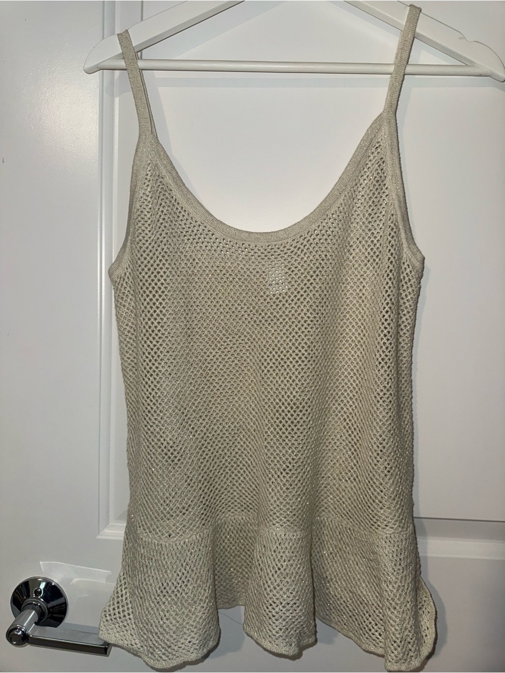 Old Navy Cream Knit Mesh Camisole Tank